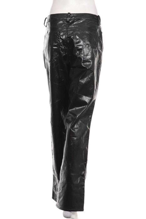 Чисто нов дамски черен лъскав кожен панталон "H&M", номер 42, размер L