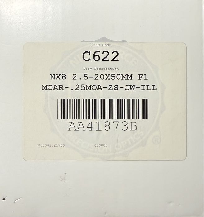Продам Nightforce NX8 2.5-20x50 F1 (MOA)