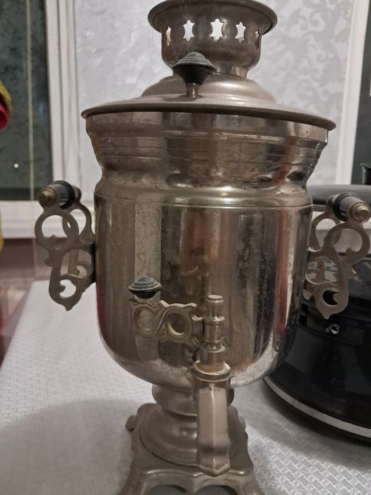 Самовар металлический винтажный с краном
