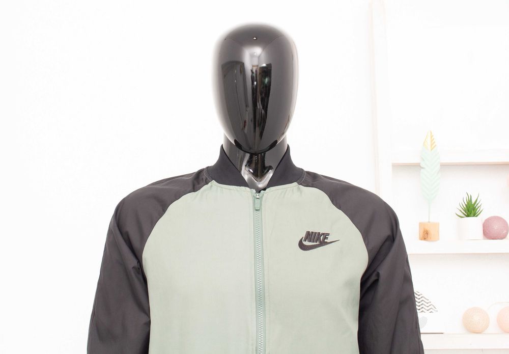 Nike оригинално мъжко яке bomber черно зелено колежанско М