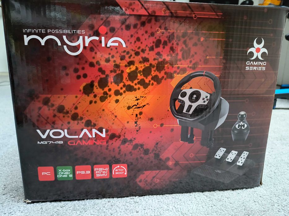 Volan Gaming MYRIA MG7418+Pedale+Schimbător de viteze