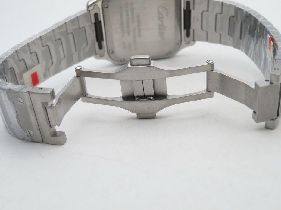 Cartier Santos de Cartier 35mm дамски - бял циферблат, стоманена гривна, QC снимки