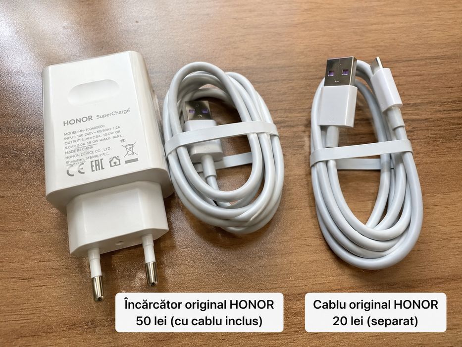 Încărcător original HONOR 66W – 50 lei (cu cablu original inclus)
