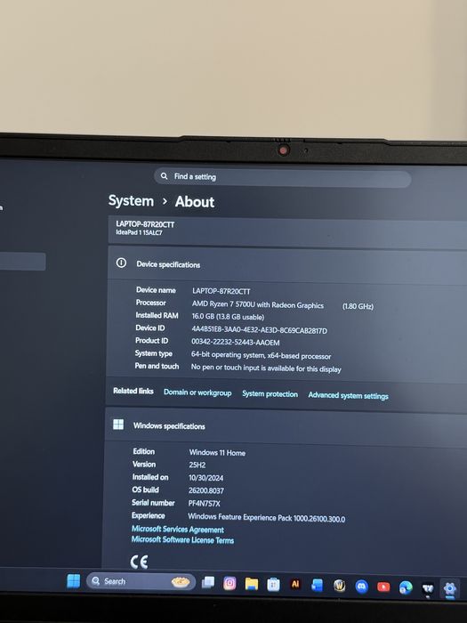 Lenovo IdeaPad 1 – Ryzen 7 (8 ядра) | 16GB RAM | 1TB SSD | КАТО НОВ