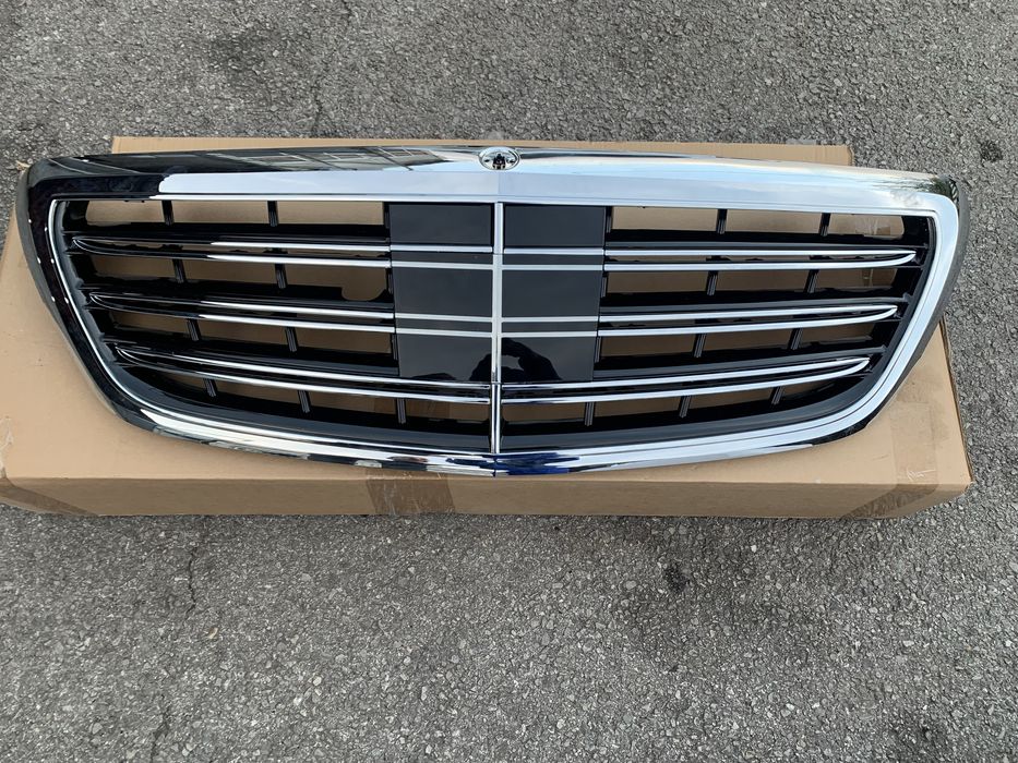 Предна решетка за Мерцедес С класа S class W222 63 AMG face BRABUS пакет АМГ грил маска хром черна фейслифт 6.3 S600 distronic никел grill S class AMG