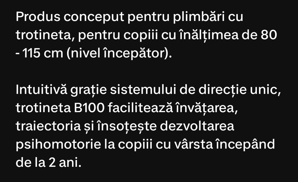Trotinetă 3 roți Btwin B100 galbenă copii