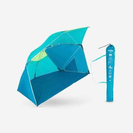 Cort - umbrela plajă compact 3 locuri UPF 50+ diametru 180cm Iwiko Decathlon
