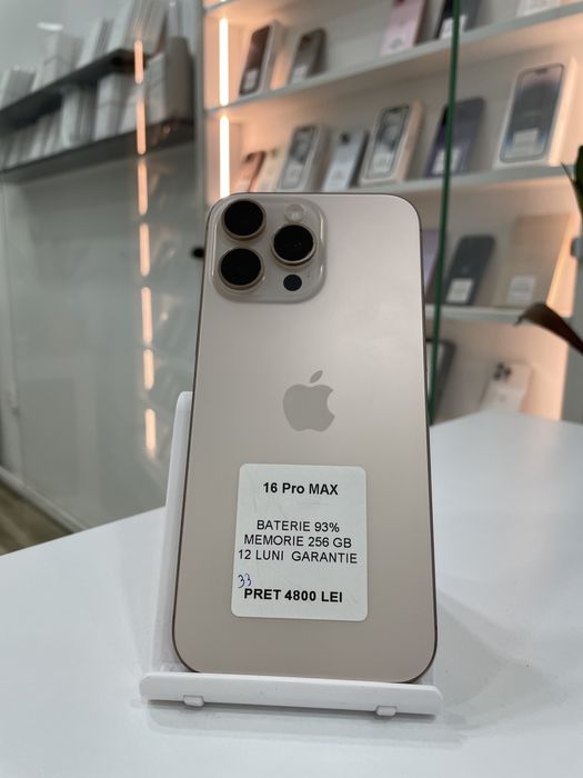 Magazin: vindem iPhone 16 Pro Max, 256GB, GARANTIE