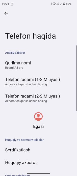Redmi A3 abmen samsungga fargʻona