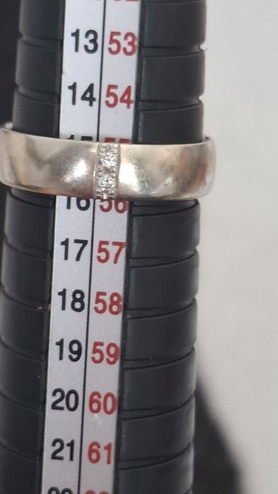 Inel tip verigheta aur 14k si diamante