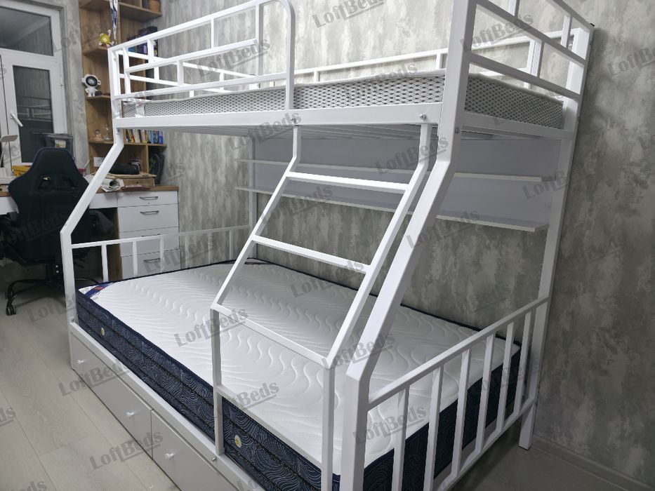 Детская Кровать Двухъярусная ВЕРОНА, матрас, bolalar va kattalar uchun