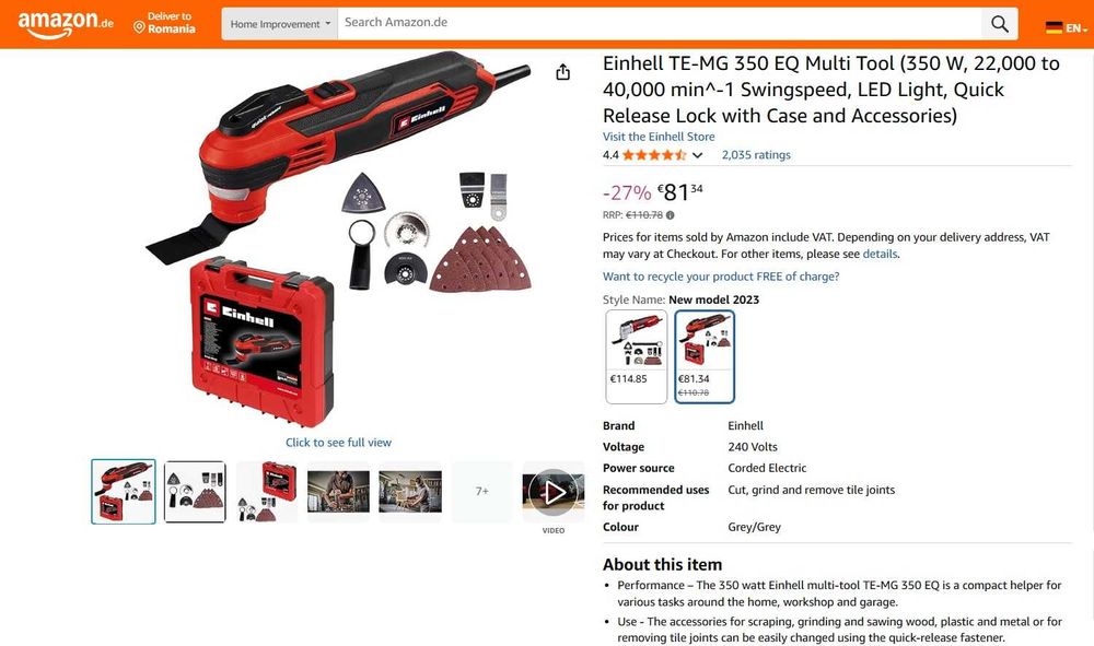 Unealtă multifuncțională Einhell TE-MG 350 EQ 350 W