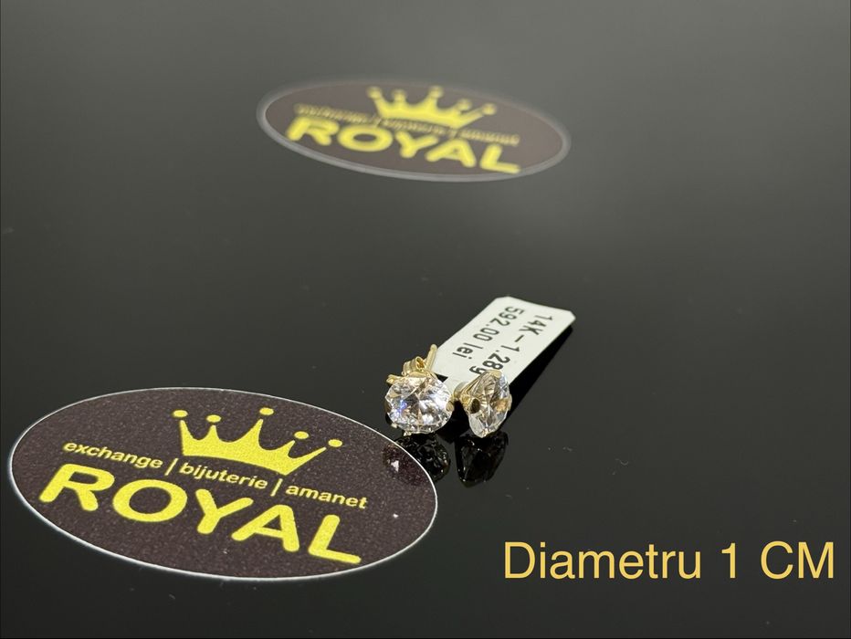 Bijuteria ROYAL : Cercei AUR 14 NOU / 1.28 GR