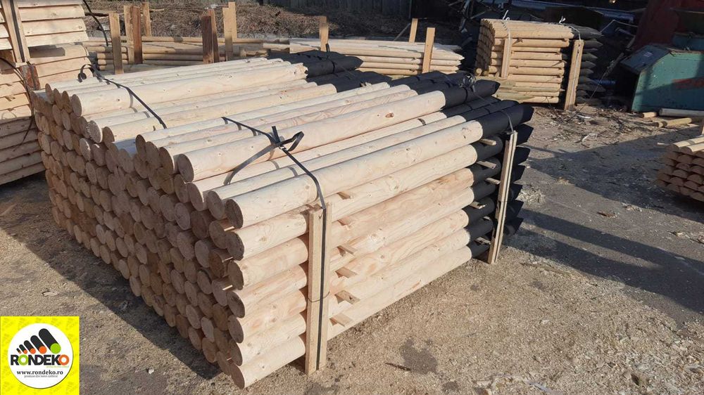 Stalpi de Gard din Lemn Rotund Tratat in Autoclava sau Natur