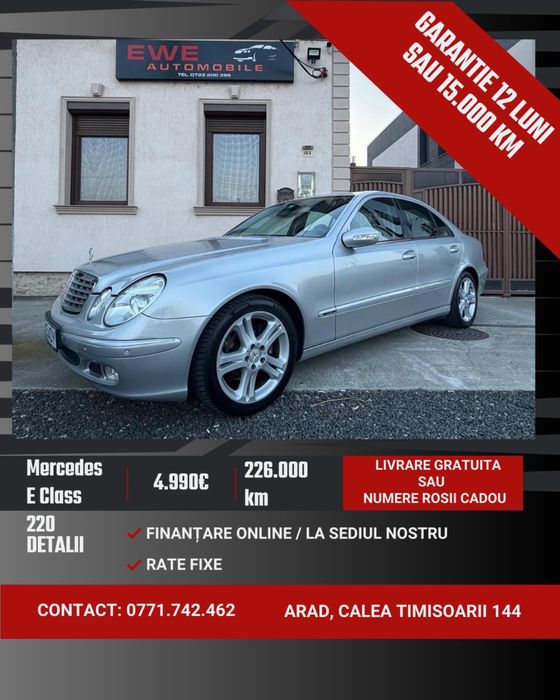 Mercede E220 cdi Rate Fixe Garantie 12 Luni