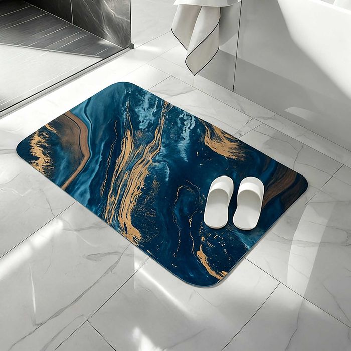 Covoras de baie antiderapant absorbant cu uscare rapida 80x50 cm