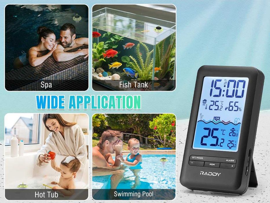 Termometru de piscină Raddy PT-5 Wi-Fi ,solar