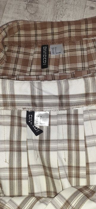 Fuste in carouri maro, h&M, mas XS