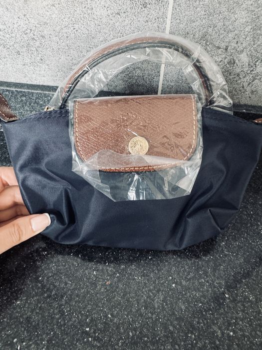 Мини-сумка Longchamp нейлон синий