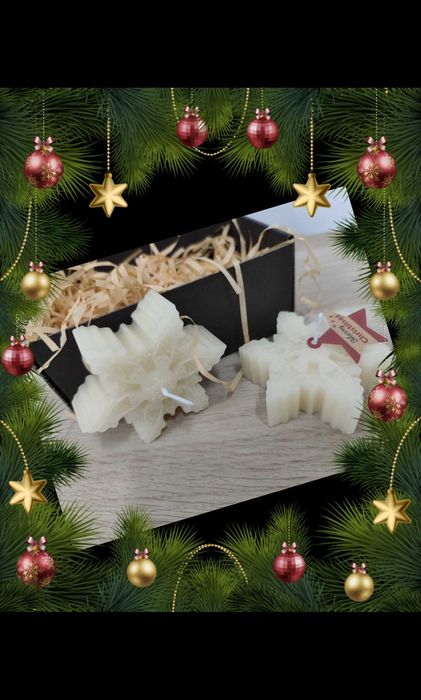 Ароматни, ръчно ляти Коледни свещи от соев восък