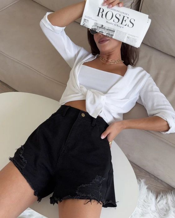 Джинсовые шорты и юбка