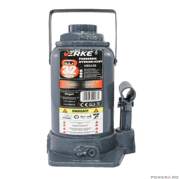 Cric hidraulic tip butelie, 32 tone 240 mm - 390 mm, Verke