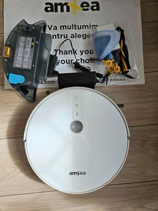 Прахосмукачка робот за сухо и мокро почистване, Wi-Fi приложение.