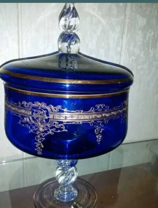 Ваза и 6 фужеров. Чехословакия.