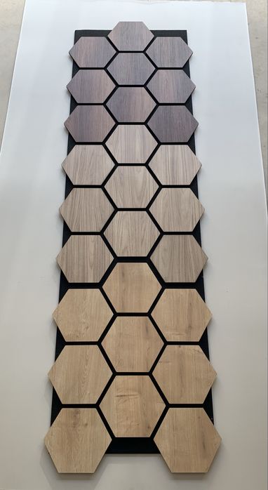 Декоративен стенен панел / Акустичен панел хексагон от МДФ