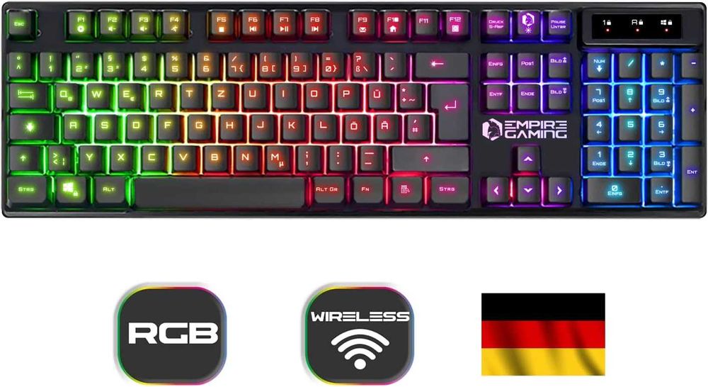 Kit gaming wireless EMPIRE GAMING RF800, QWERTZ, RGB, nou