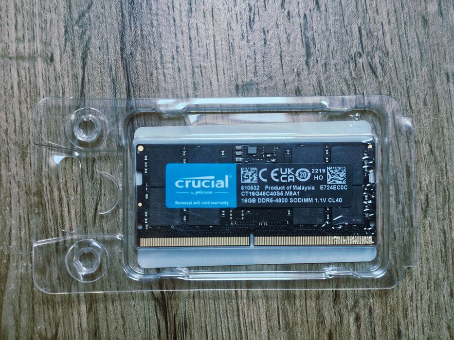 Продавам: Crucial DDR5 RAM 16GB 4800MHz SODIMM, CL40 - CT16G48C40S5