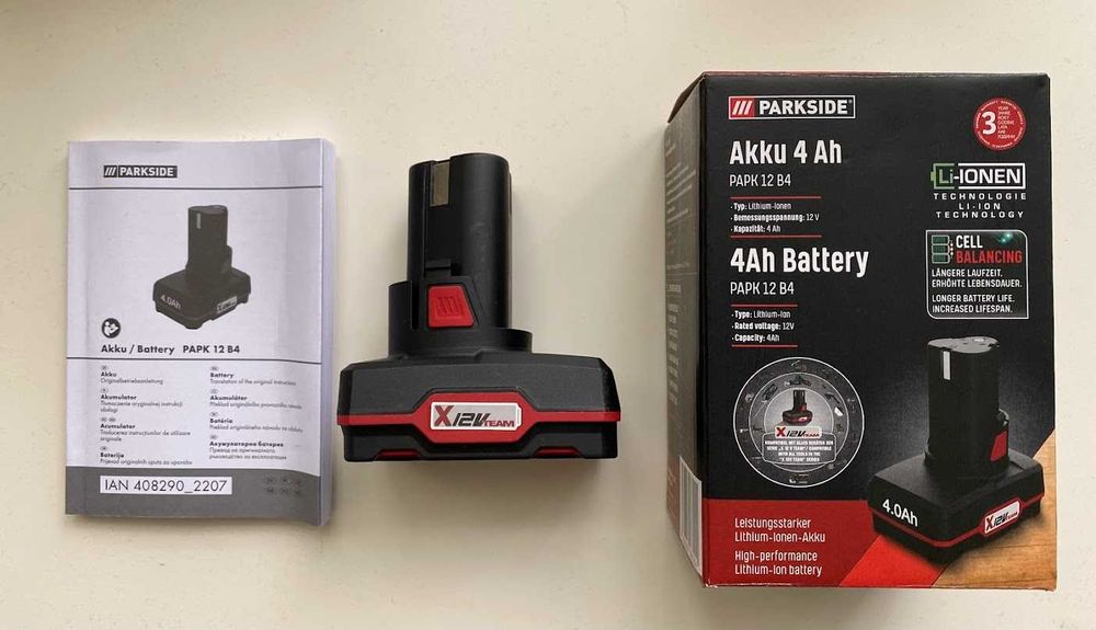 Нови батерии и зарядни Parkside 20V 2Ah и 4Ah lI-iON и 12V 2Ah и 4Ah