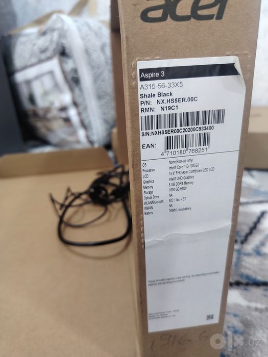 Acer i3 1005G1.15,6 ddr 4Noutbuk.