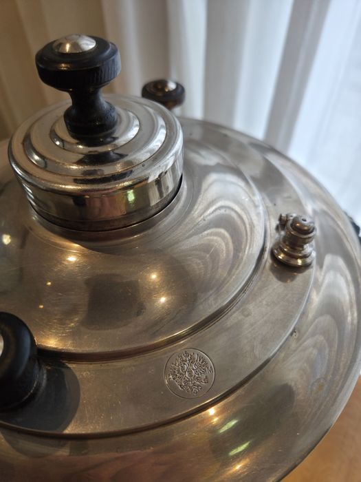 Samovar rusesc vechi A. Morozov – nichelat, complet, stare foarte bună