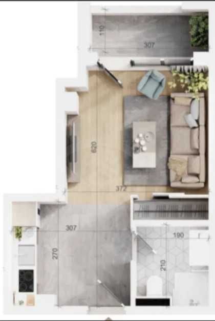 Продава се Едностаен апартамент в Пловдив, Тракия - 40 кв.м за 1190 €/кв.м - Снимка #1