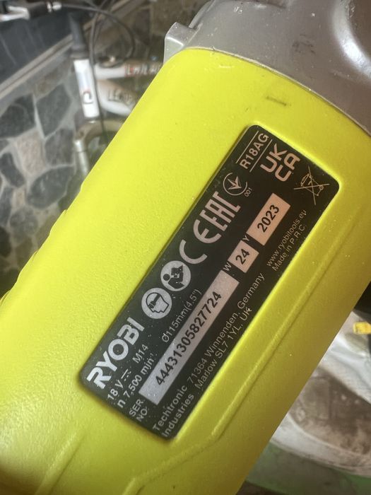 Акумулаторен ъглошлайф Ryobi ONE