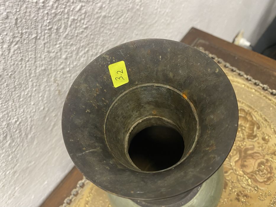 Японска месингова ваза Japan 1920 1940 ръчно рисувана