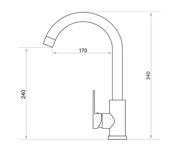 Дефект Смесител за кухня модел 5600 – висок клас, въртящ се чучур, нер