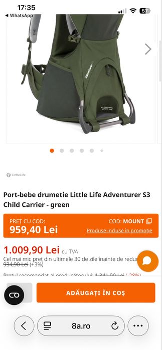 Port-bebe drumetie Little Life Adventurer S3 Child Carrier