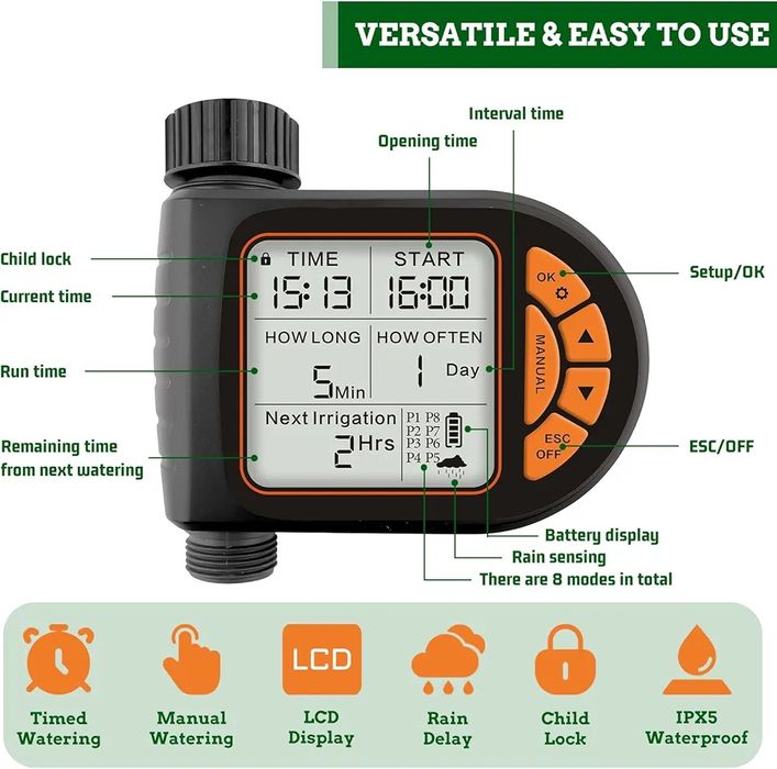 Автоматический полив с таймером.