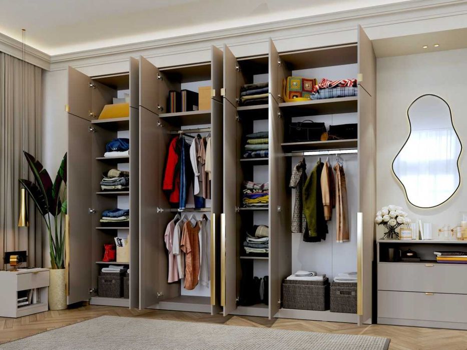 Dulap dormitor haine Inalt Bej/casmir 287 cm Auris C1