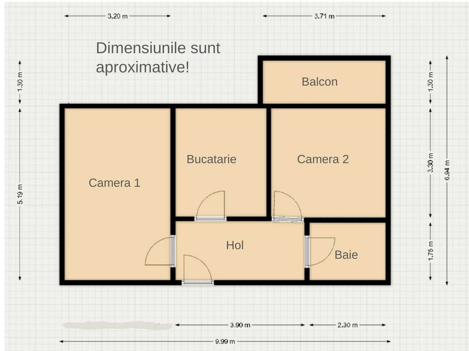 Apartament cu 2 camere, decomandat, zona Iiruc