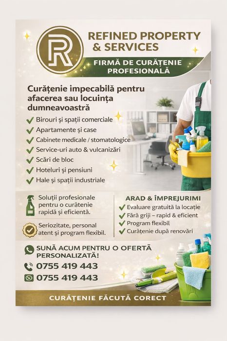 Firmă curățenie/constructi arad– după renovare/spați mari/întreținere