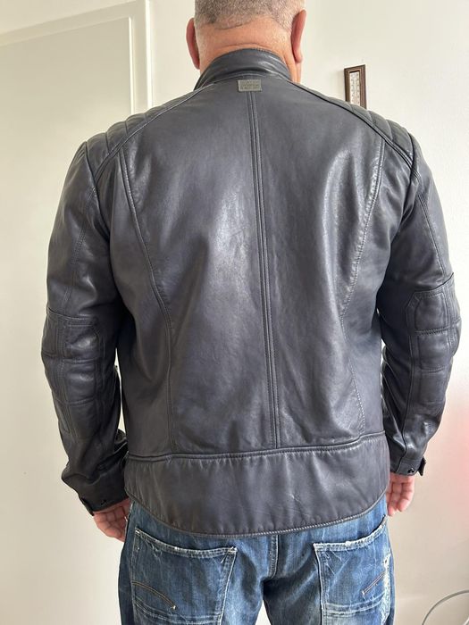 Оригинално кожено яке G-star RAW biker leather jkt D16182-B508-4213