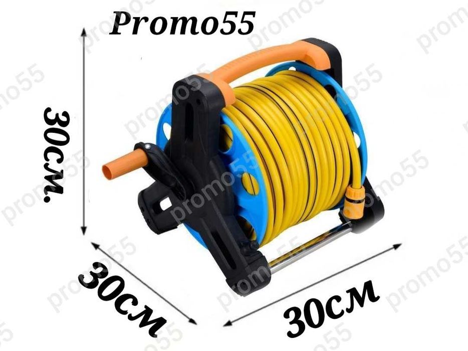 Градински маркуч 25м. комплект с преносима макара,пръскачка,накрайници