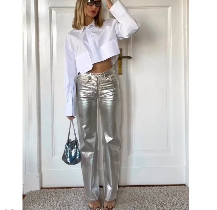 Pantaloni din piele naturala Zara Steven Meisel Capsule Collection