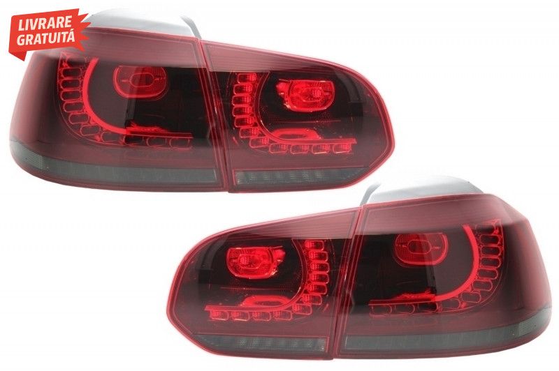 Bara Spate si Stopuri Full LED Rosu Fumuriu VW Golf 6 VI (2008-2013) R