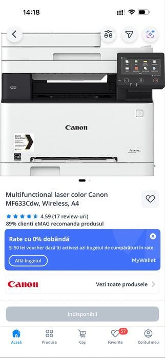 Imprimanta Multifunctionala color Canos MF633cdw wifi