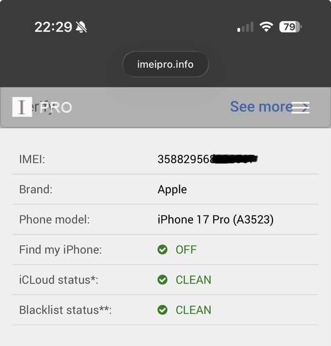 iPhone 17 Pro 256GB Silver 99% Garantie