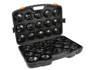 Комплект чашки и ключ паяк за отвиване на маслени филтри 30бр